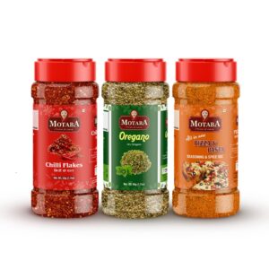 Combo of 3 Chilli flakes 50g, Oregano 50g and Pizza Seasoning 70g