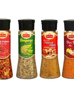 Combo of 4 Chilli Flakes, oregano, Pizza Seasoning and Piri Piri