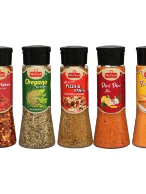 Combo of 5 Chilli Flakes 50g, Oregano 50g, Pizza Seasoning 70g, Piri Piri 100g & Frankie Spice Mix100g