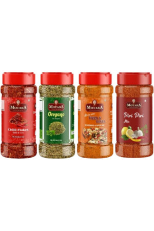 Combo of 4 Chilli Flakes, oregano, Pizza Seasoning and Piri Piri